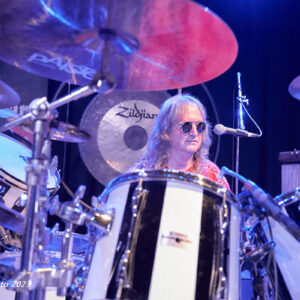 Eddie Studebaker playing the drums for The Heartless Tribute Band